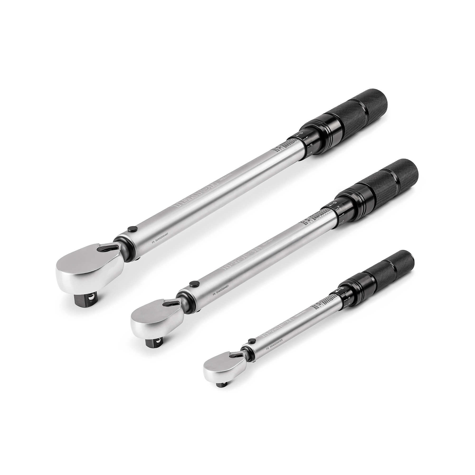 TEKTON 1/4, 3/8, 1/2 Inch Drive 90-Tooth Dual-Direction Micrometer Torque Wrench Set, 3-Piece (20 - 200 in-lb, 10 - 100 ft-lb, 40 - 200 ft-lb) | TRQ95901